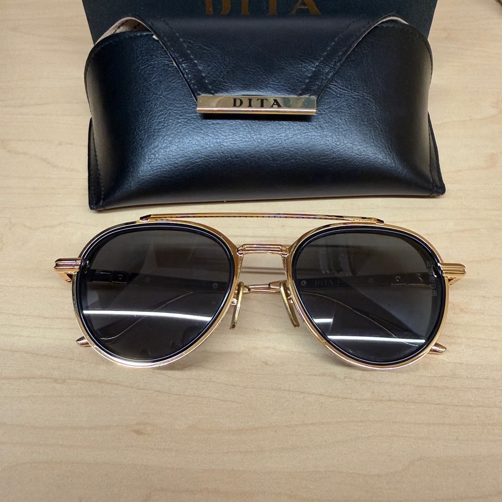 DITA Gold Frame Sunglasses with Dark Lenses
